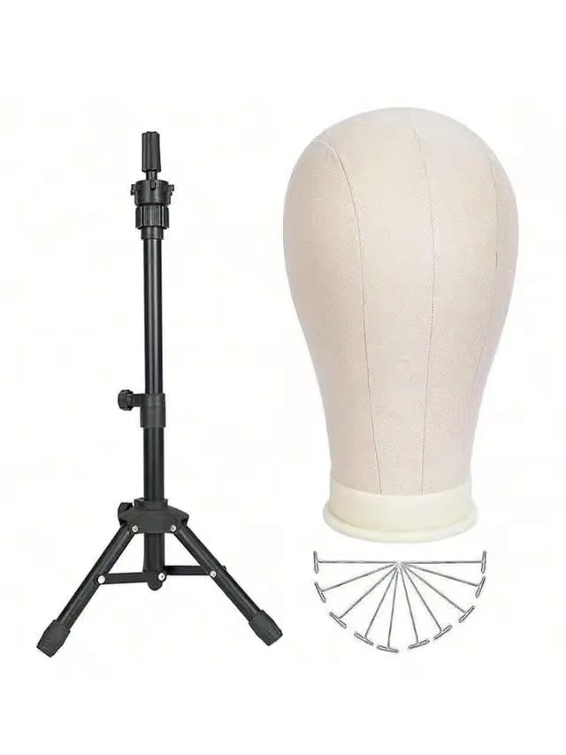 Beyoutiful Hair CANVAS HEAD + TRIPOD STAND + T-PINS