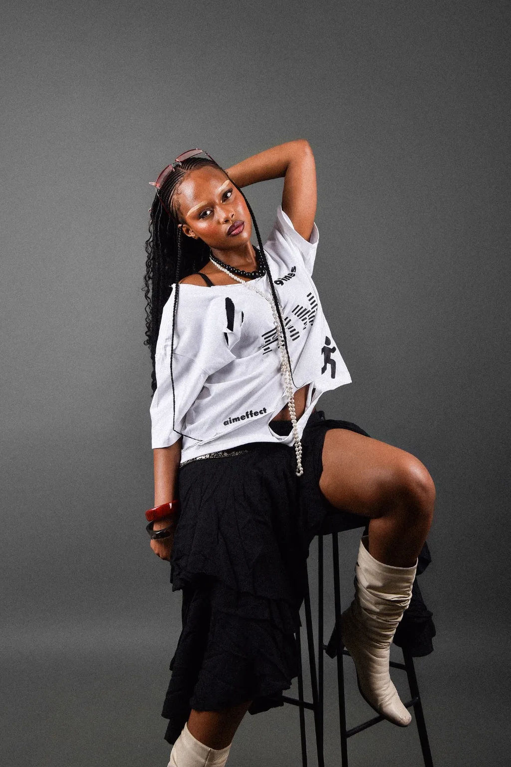 9INES X AIM RIPPED TEE