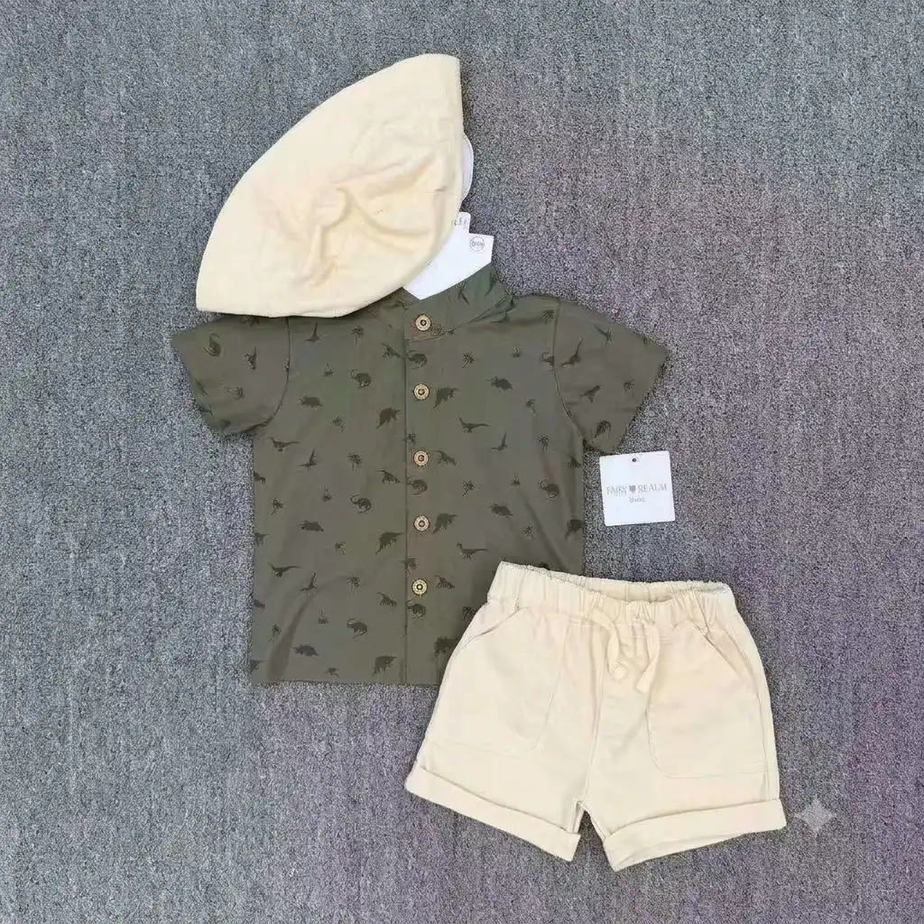 3-Piece Cotton Muslin Summer Outfit Set