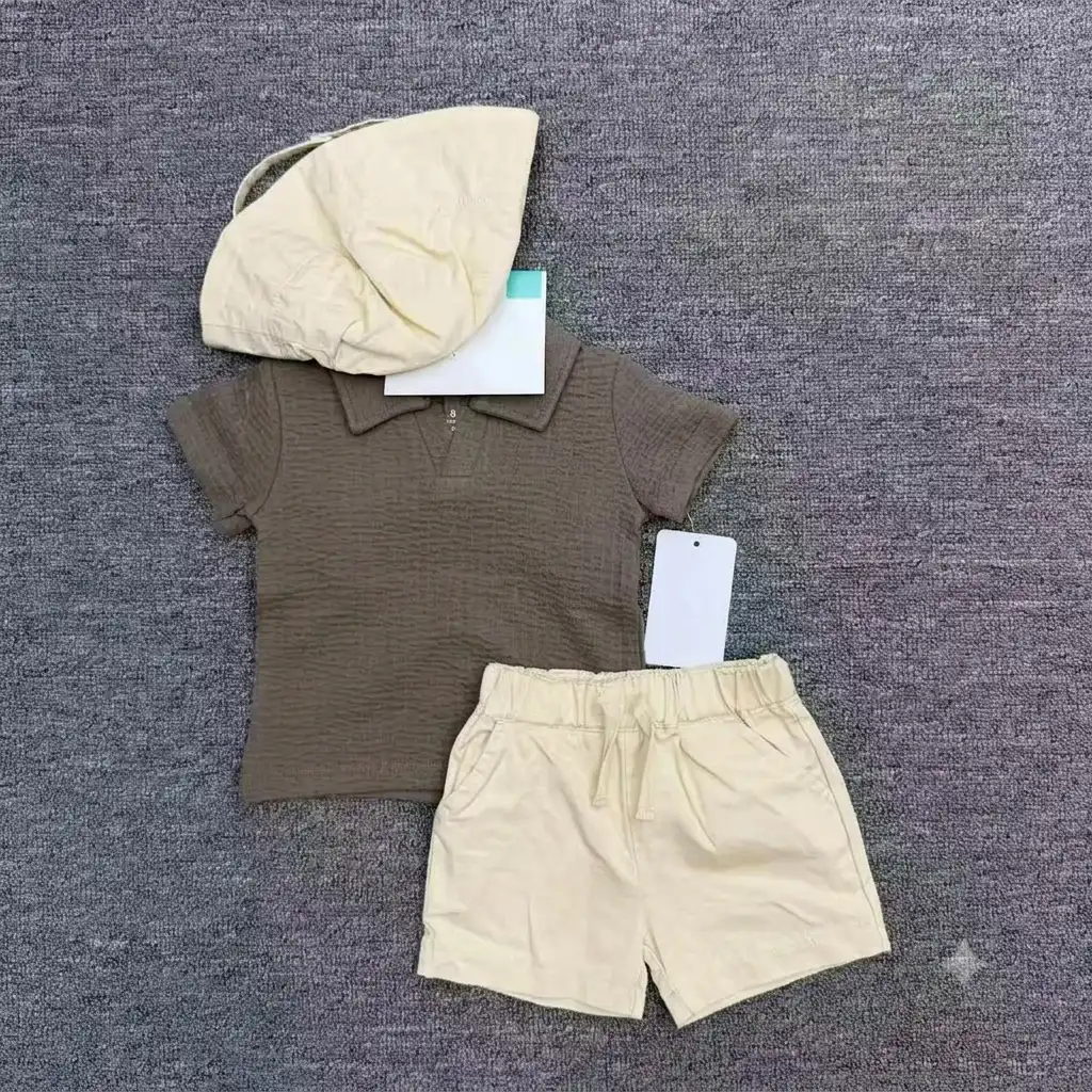 3-Piece Cotton Muslin Summer Outfit Set