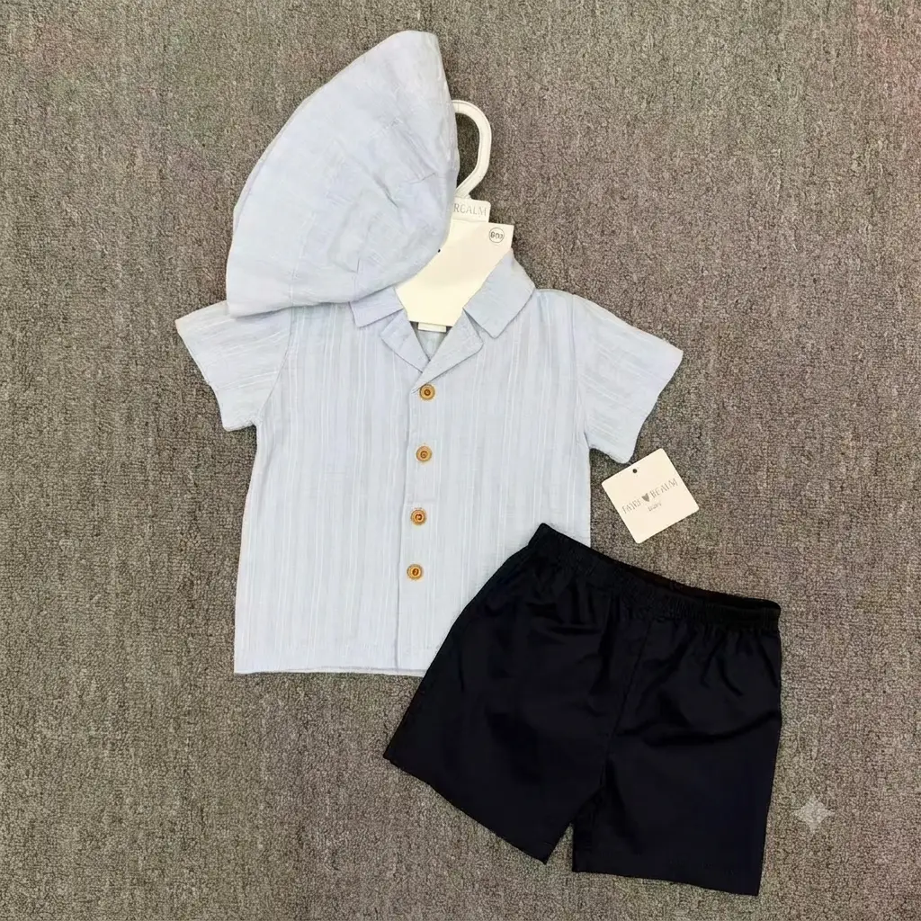 3-Piece Cotton Muslin Summer Outfit Set