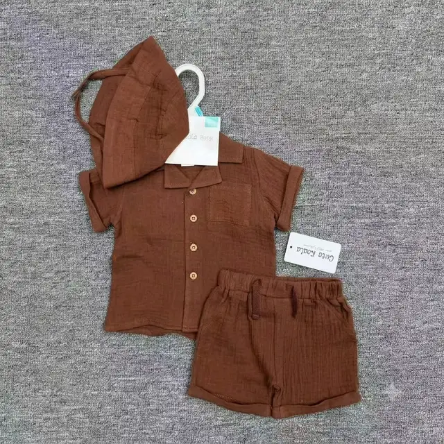 3-Piece Cotton Muslin Summer Outfit Set
