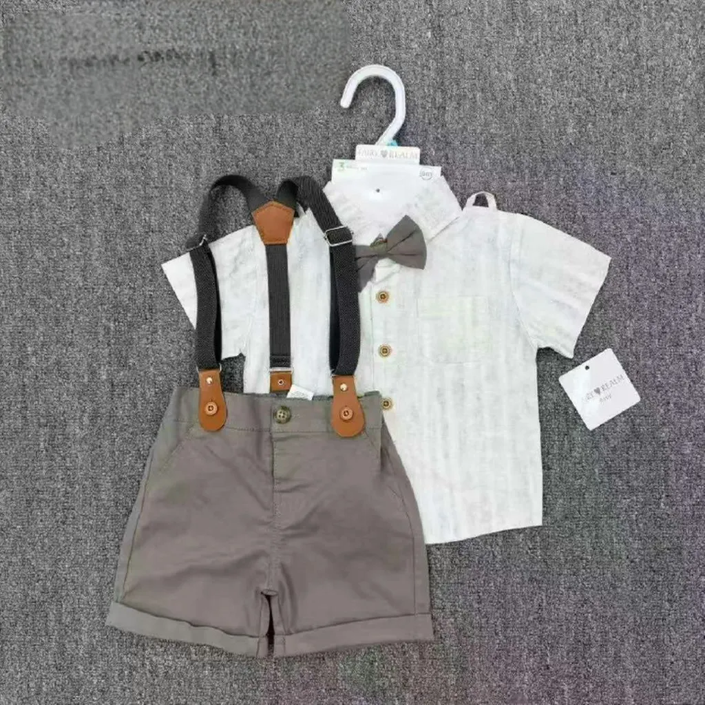 Baby Boy 4-Piece Gentleman Suspenders Set
