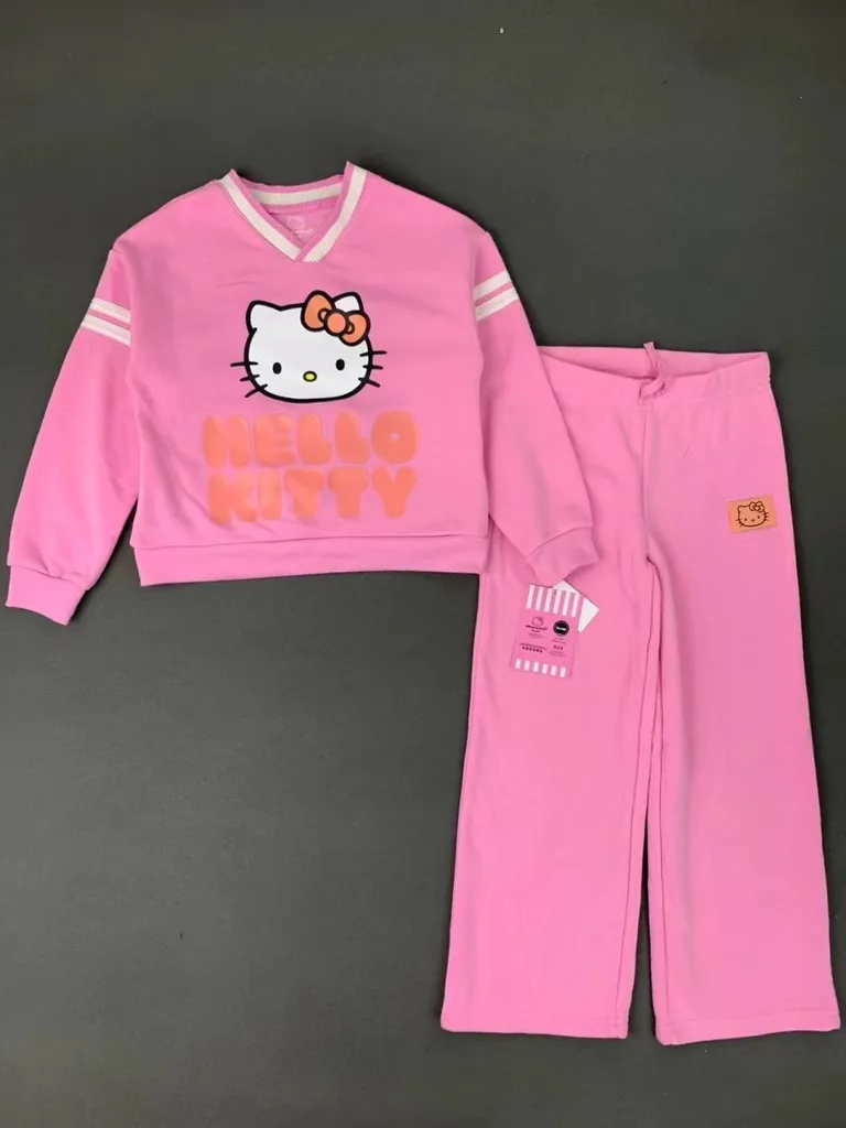 2-Piece Fleece Sweatshirt and Wide-Leg Sweatpants Set