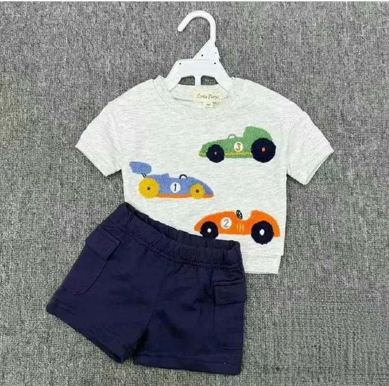 Car Applique T-Shirt & Cargo Shorts Set