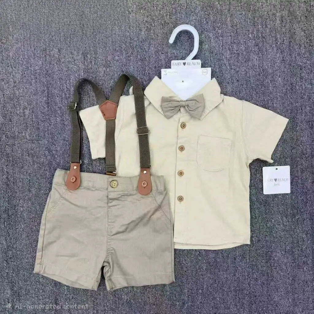 Classic Elastic Suspenders and Matching Bow Tie Set