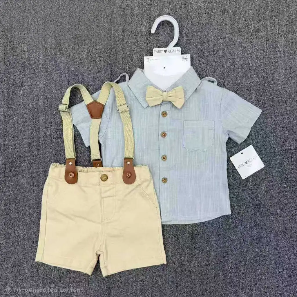 Classic Elastic Suspenders and Matching Bow Tie Set