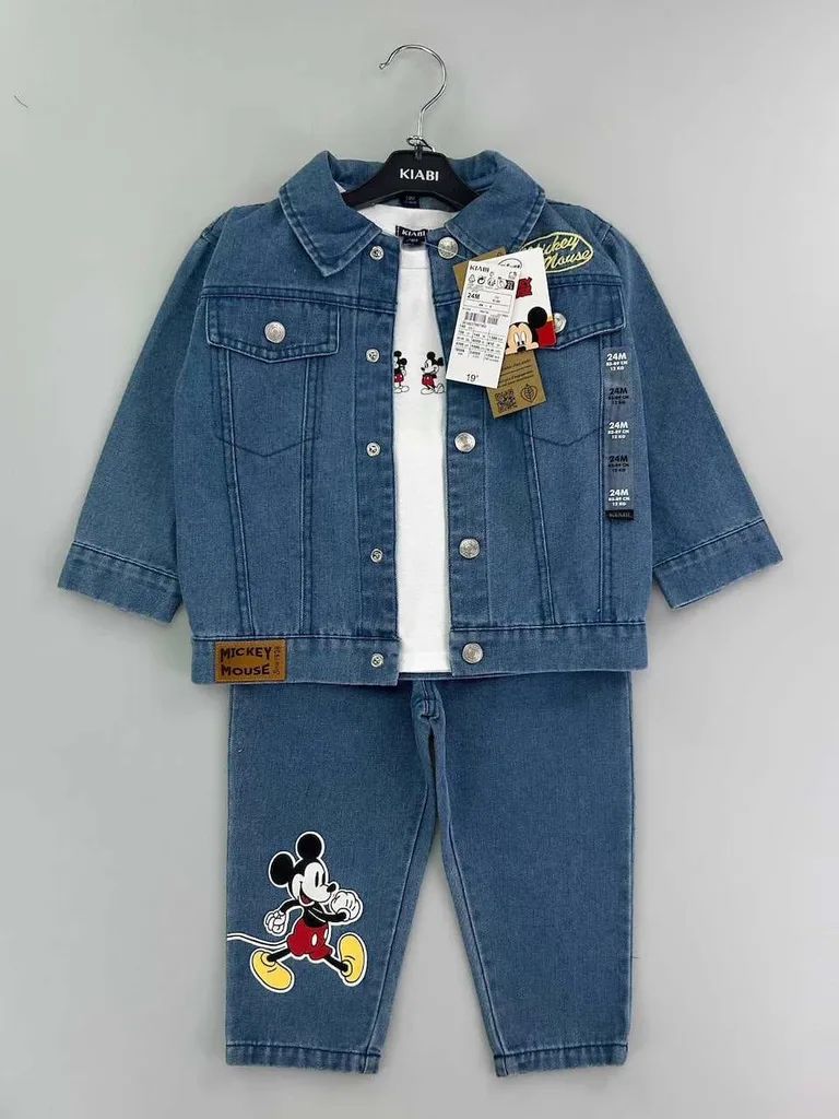 e 3-Piece Denim Jacket, T-Shirt & Jeans Set