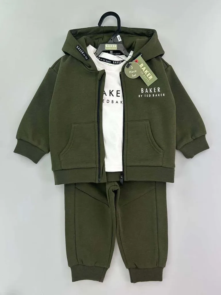 Baker by Ted Baker 3-Piece Zip Hoodie, T-Shirt & Joggers Tracksuit Set
