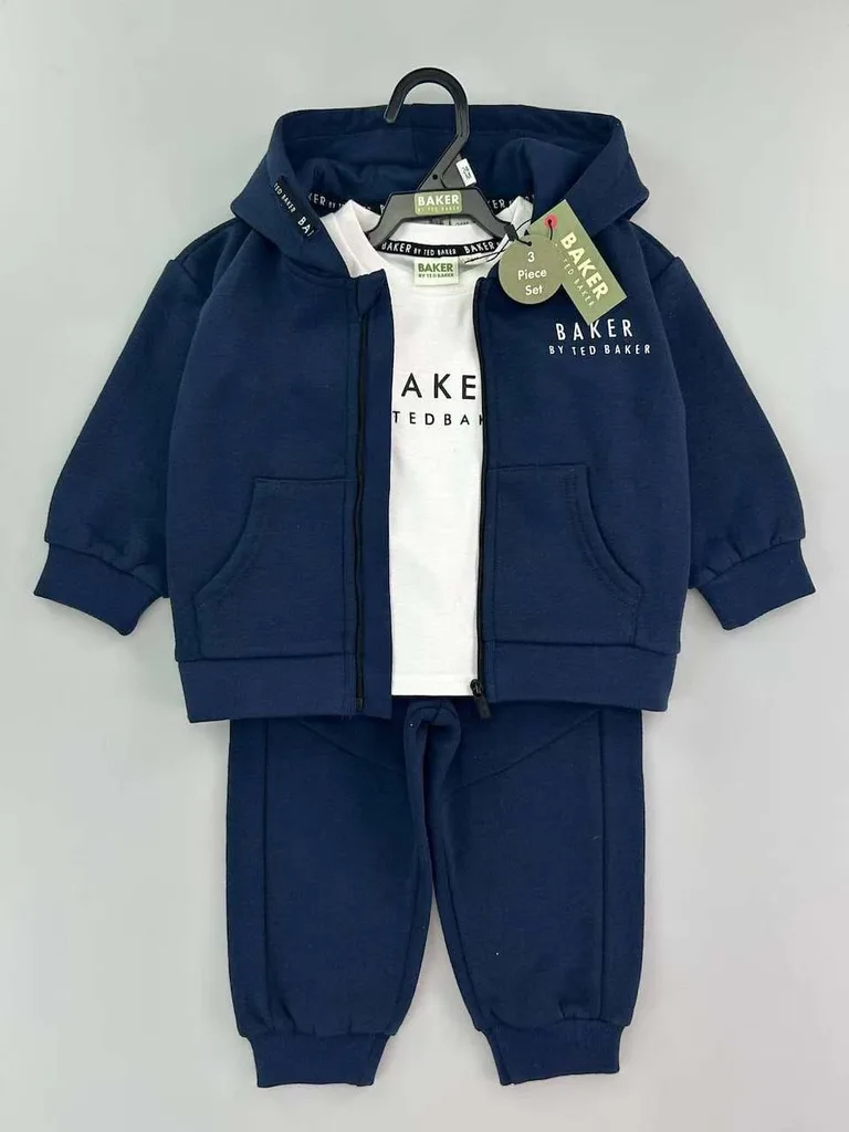 Baker by Ted Baker 3-Piece Zip Hoodie, T-Shirt & Joggers Tracksuit Set