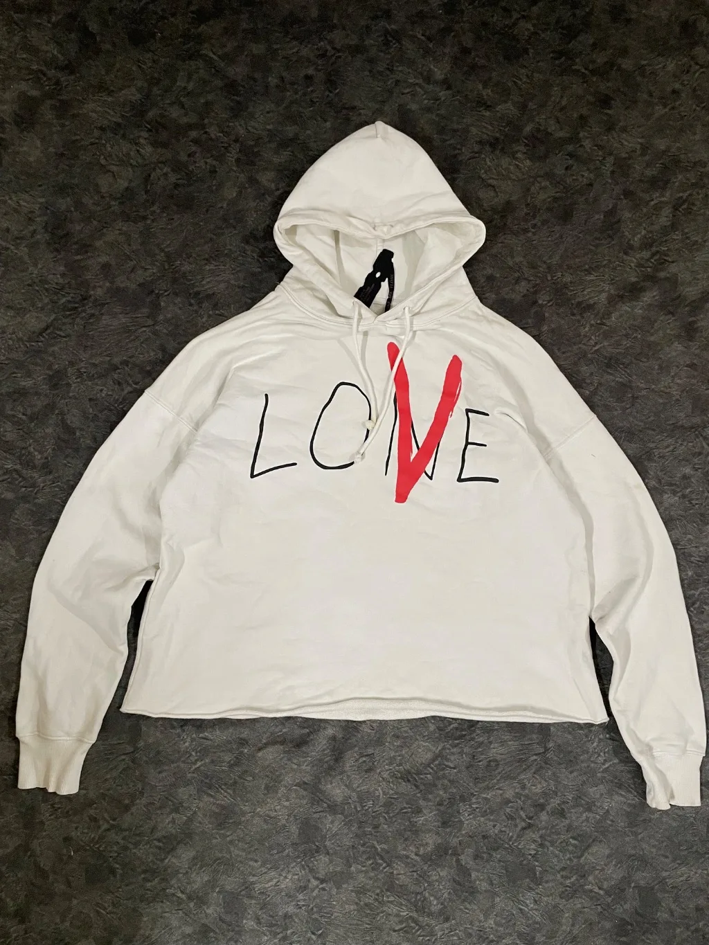 V-lone cropped hoodie