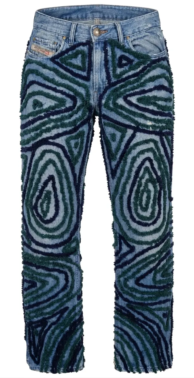 Mental war jeans (blue and green)