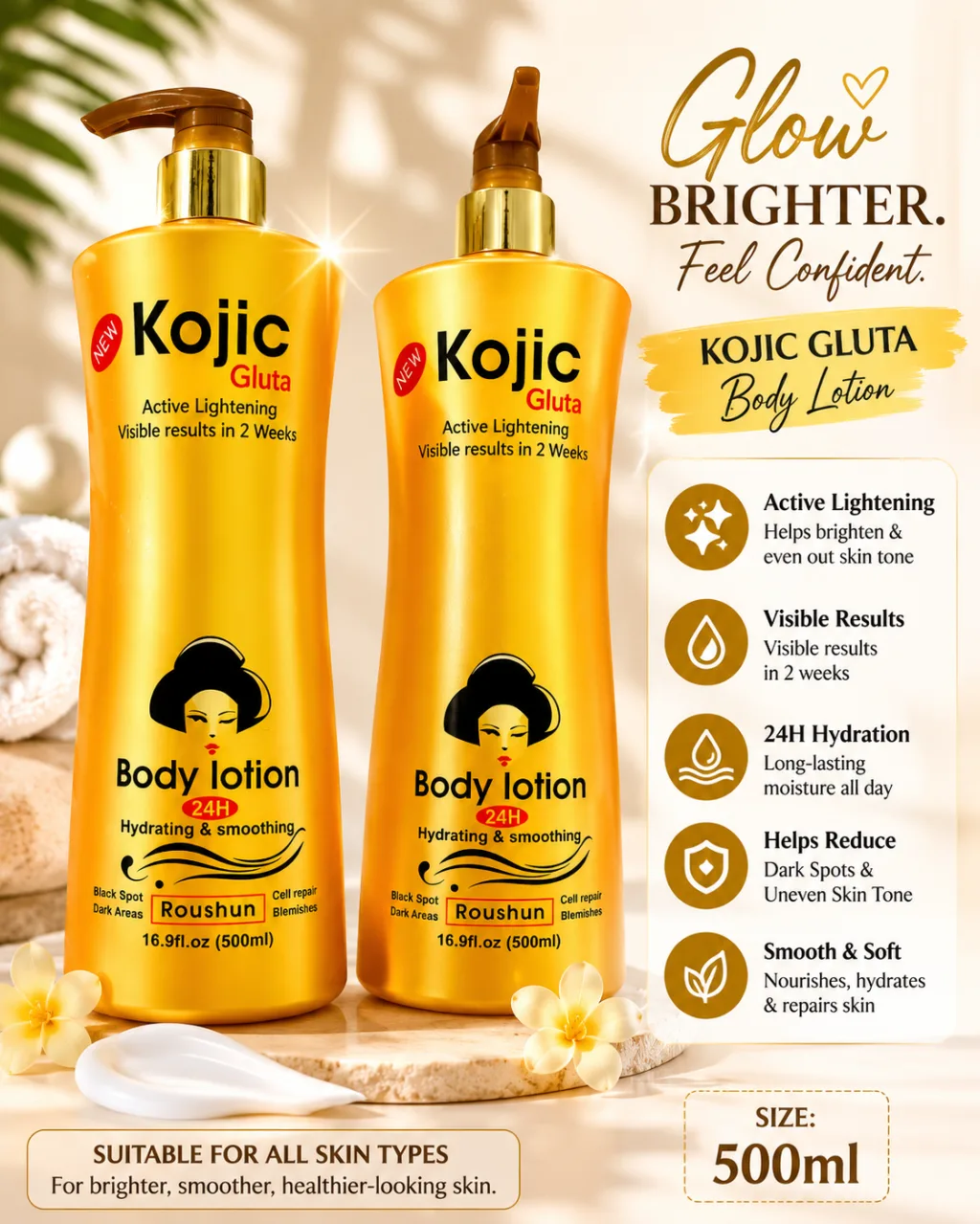 Kojic Gluta Active Lightening Body Lotion (500ml)