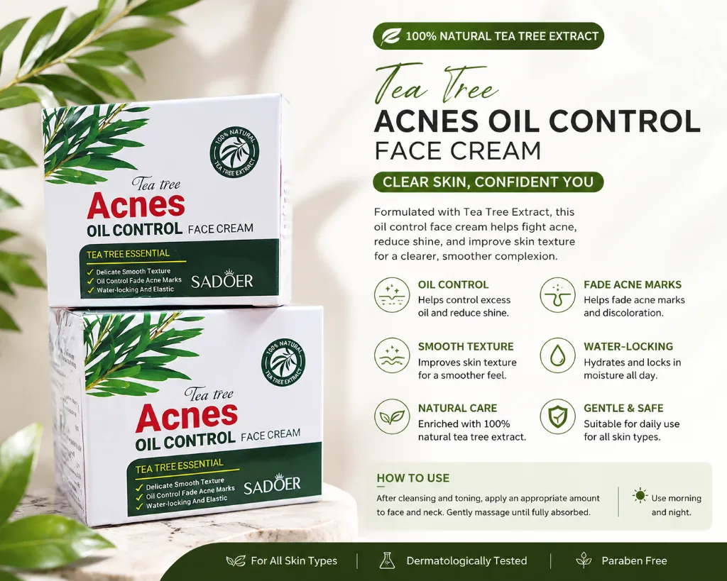 SADOER Tea Tree Acne Oil Control Face Cream