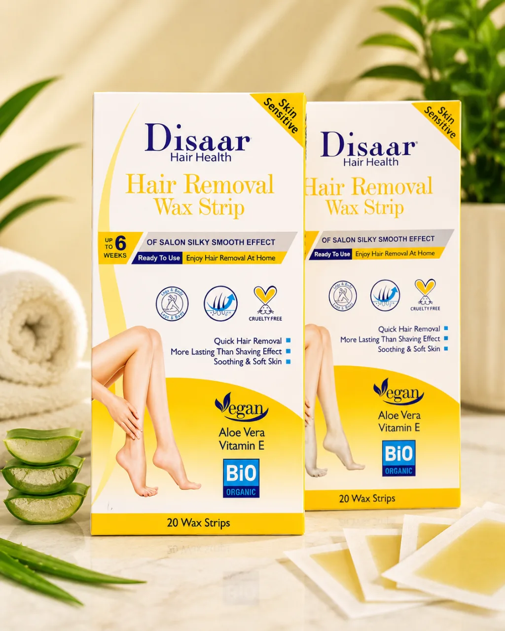 Disaar Hair Removal Wax Strips – 20 Wax Strips