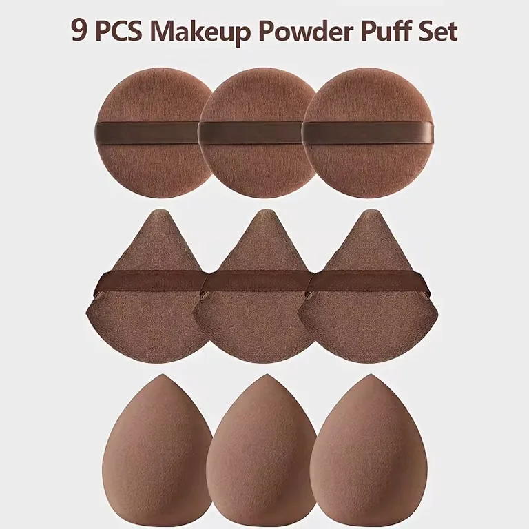 9-Piece Makeup Powder Puff Set