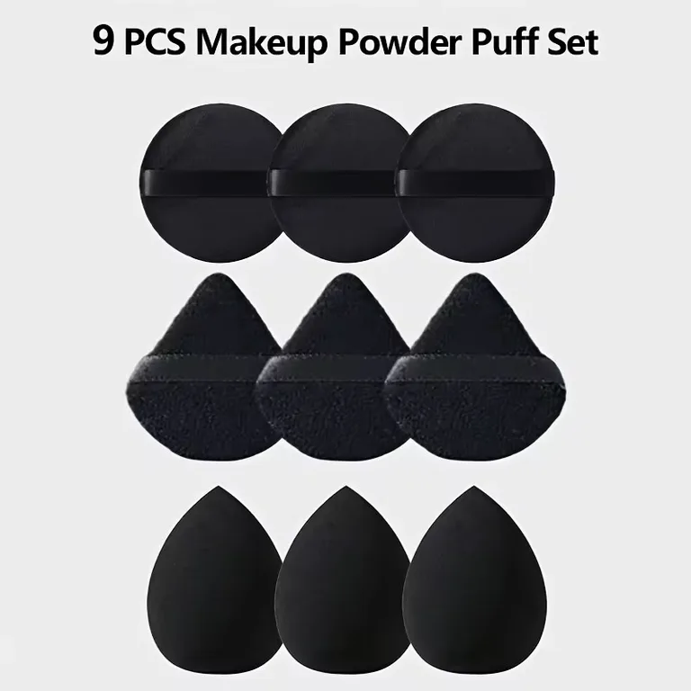 9-Piece Makeup Powder Puff Set