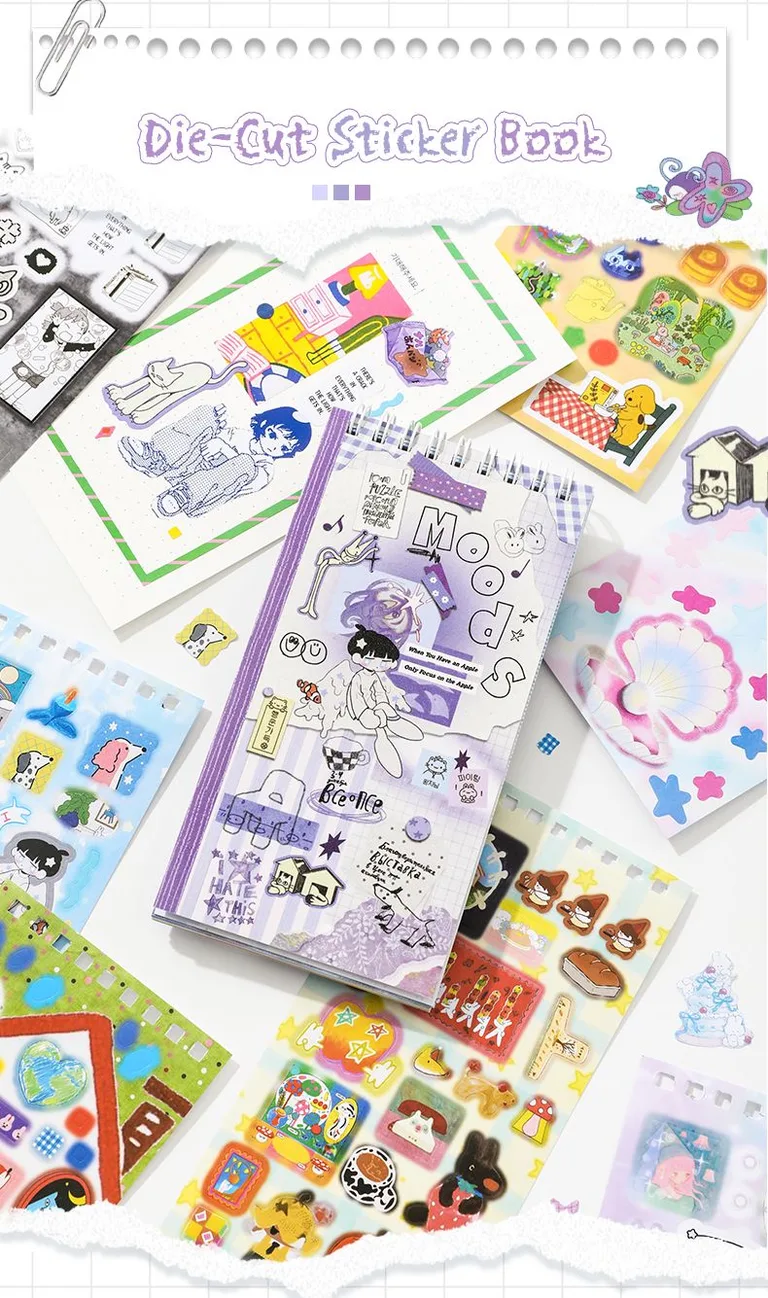 Aesthetic Kawaii Sticker Book - Moods