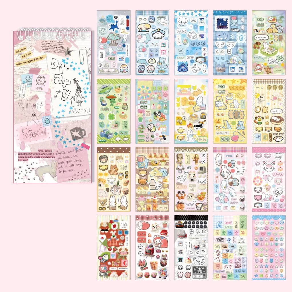 Aesthetic Kawaii Sticker Book - Dairy