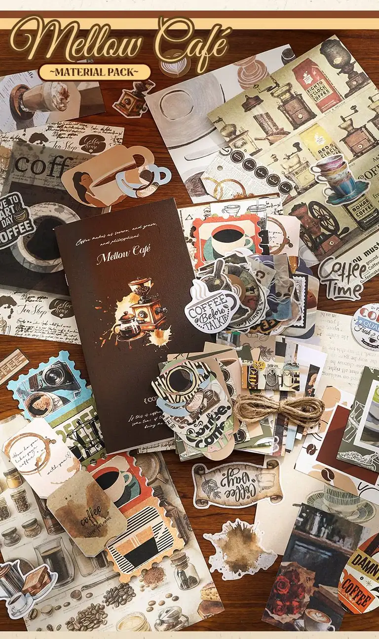 Time Silhouette Notebook + Paper Materials Pack - Mellow Cafe