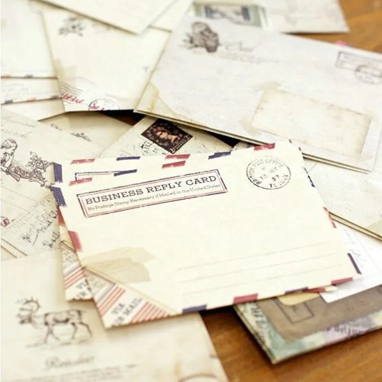 Pack of 12 Mini Retro Envelopes