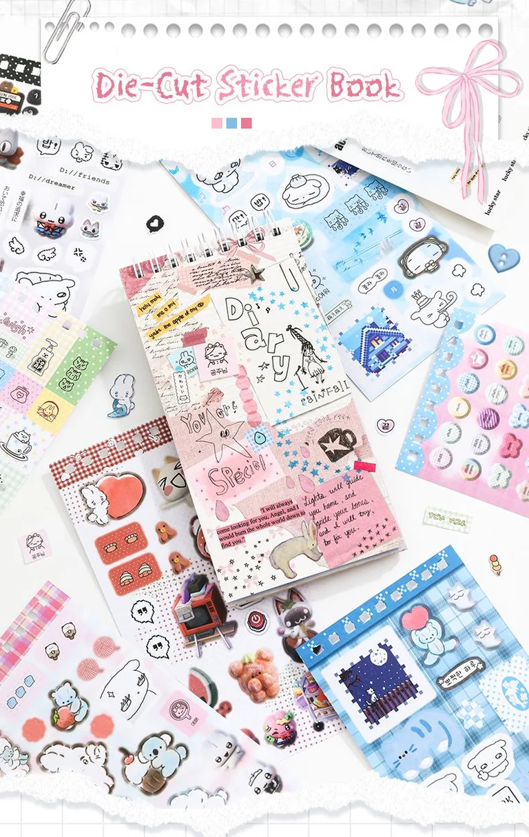Aesthetic Kawaii Sticker Book - Dairy