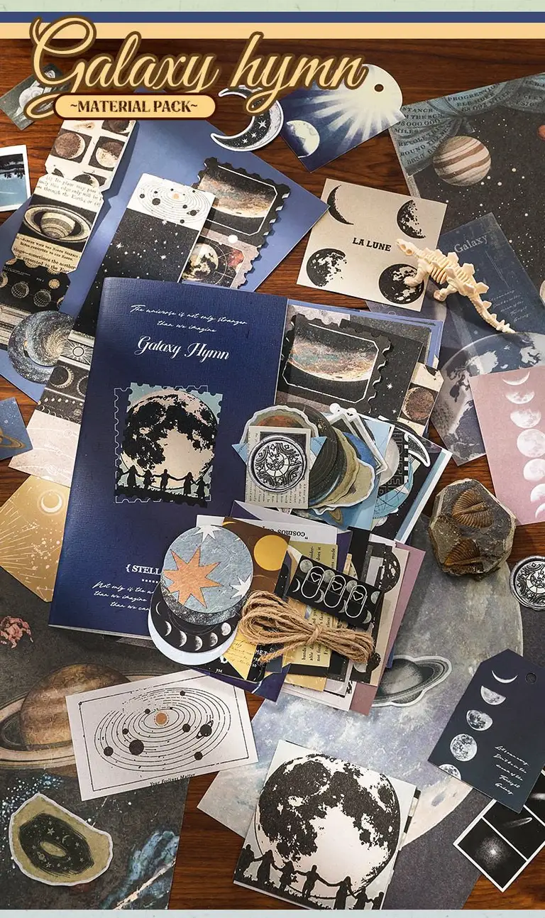 Time Silhouette Notebook + Paper Materials Pack - Galaxy Hymn