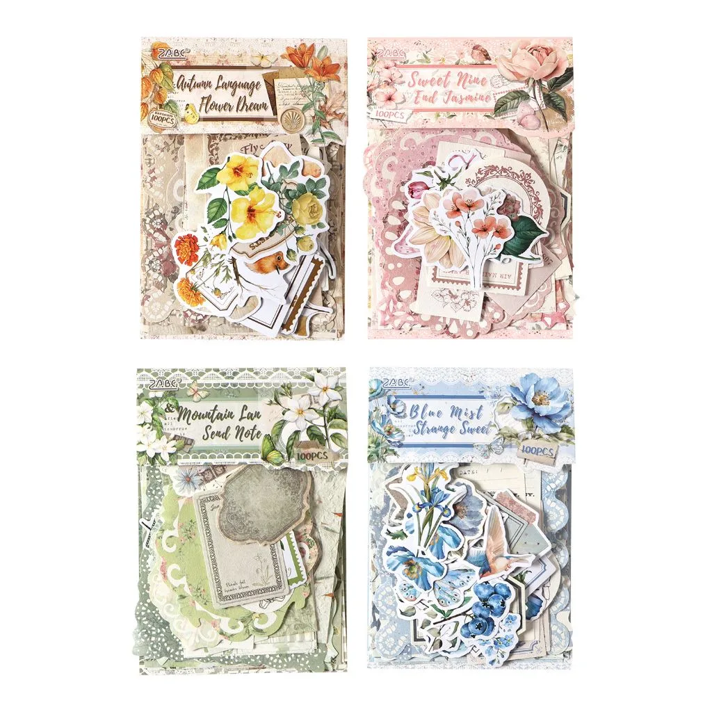 100 Shts of Flower Past Paper Materials - Mountain Mist