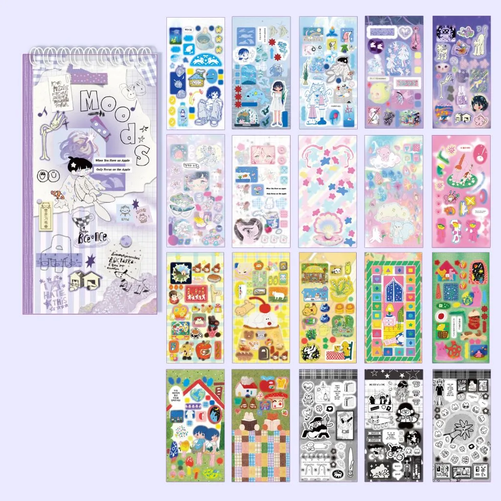 Aesthetic Kawaii Sticker Book - Moods