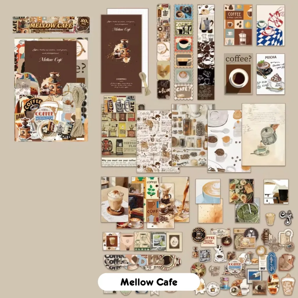 Time Silhouette Notebook + Paper Materials Pack - Mellow Cafe
