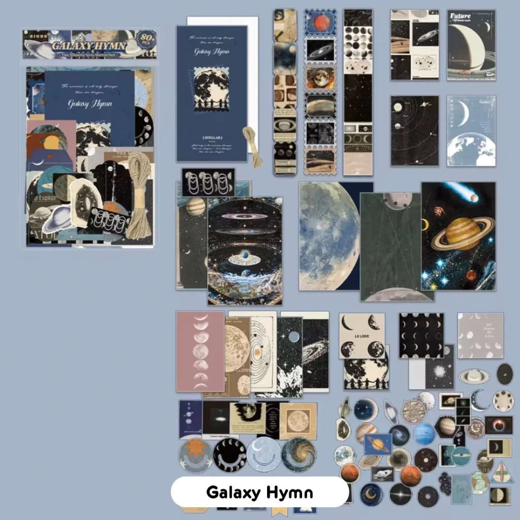 Time Silhouette Notebook + Paper Materials Pack - Galaxy Hymn